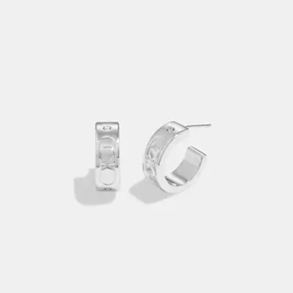 Coach Signature Huggie Earrings - Picture 2 of 3